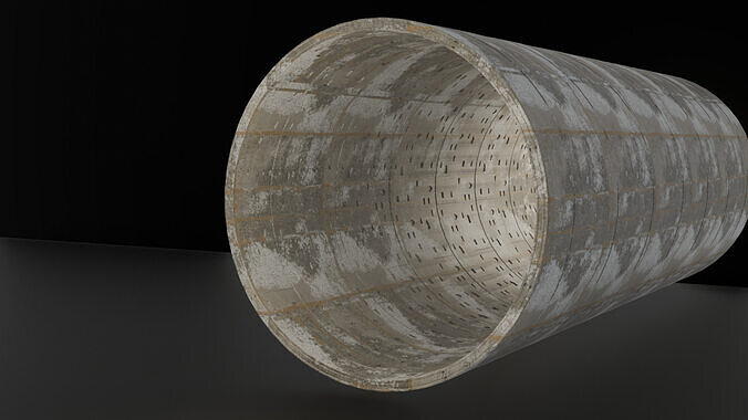 Concrete Tunnel Metro Low-poly 3D model 3