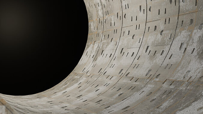 Concrete Tunnel Metro Low-poly 3D model 4