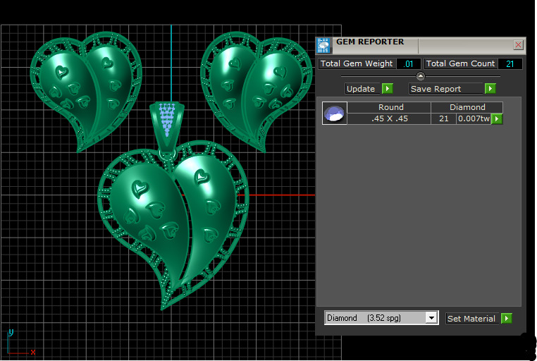 HEART SHAPE DIAMOND LOCKET SET 3D PRINTABLE MODEL 3D print model_7