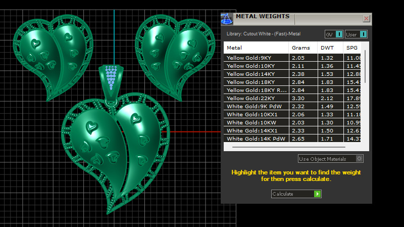 HEART SHAPE DIAMOND LOCKET SET 3D PRINTABLE MODEL 3D print model_2