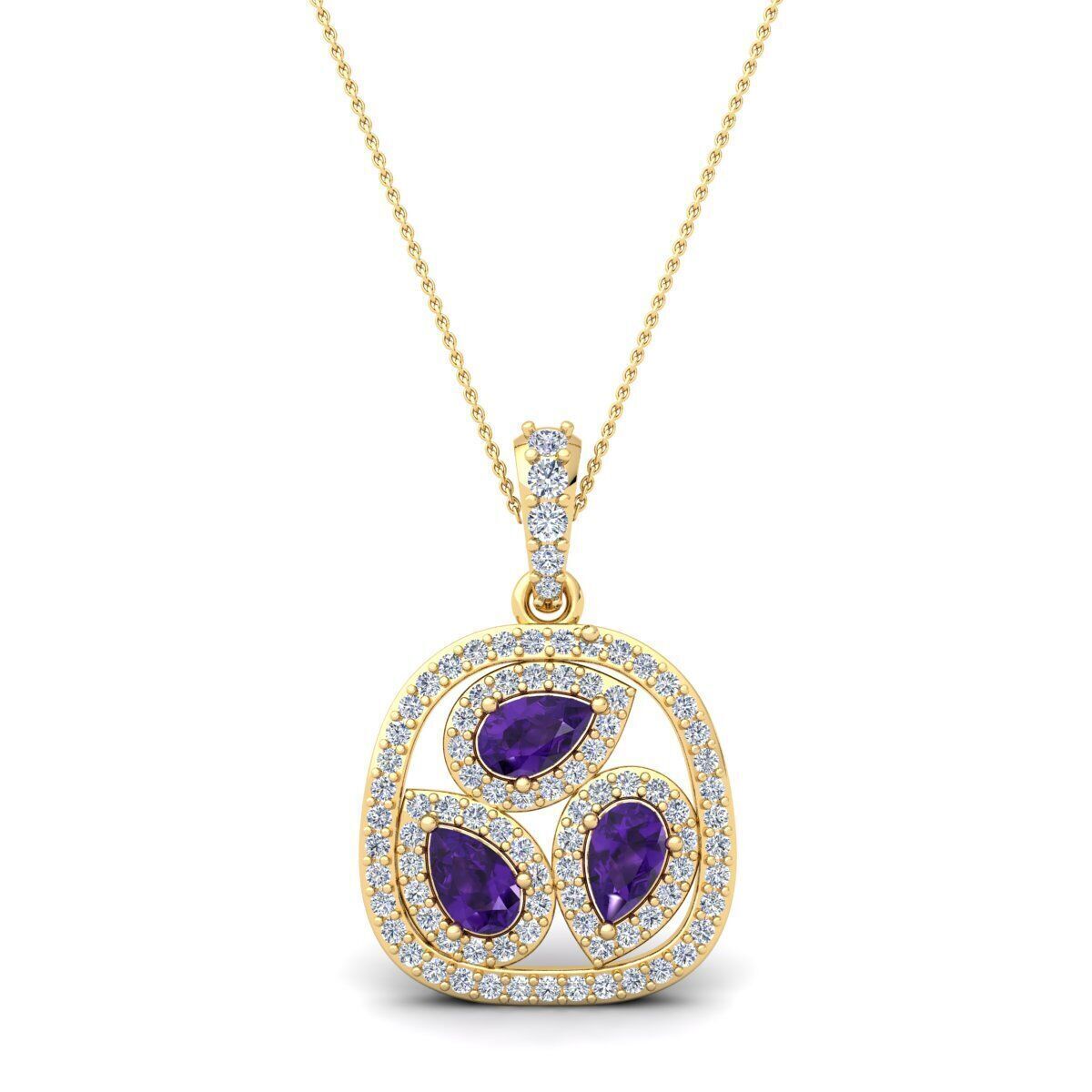 Gem Stone Pendent 3d Model and Render 6 3D print model_2