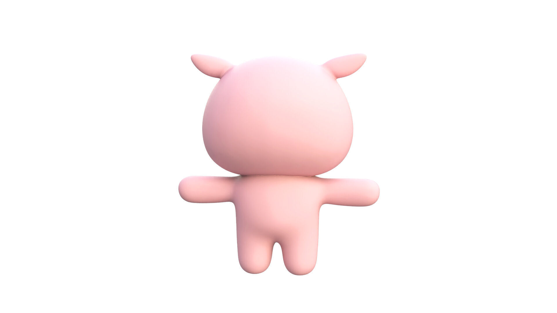 Chubby Pig Animated for Games  Low-poly 3D model_12