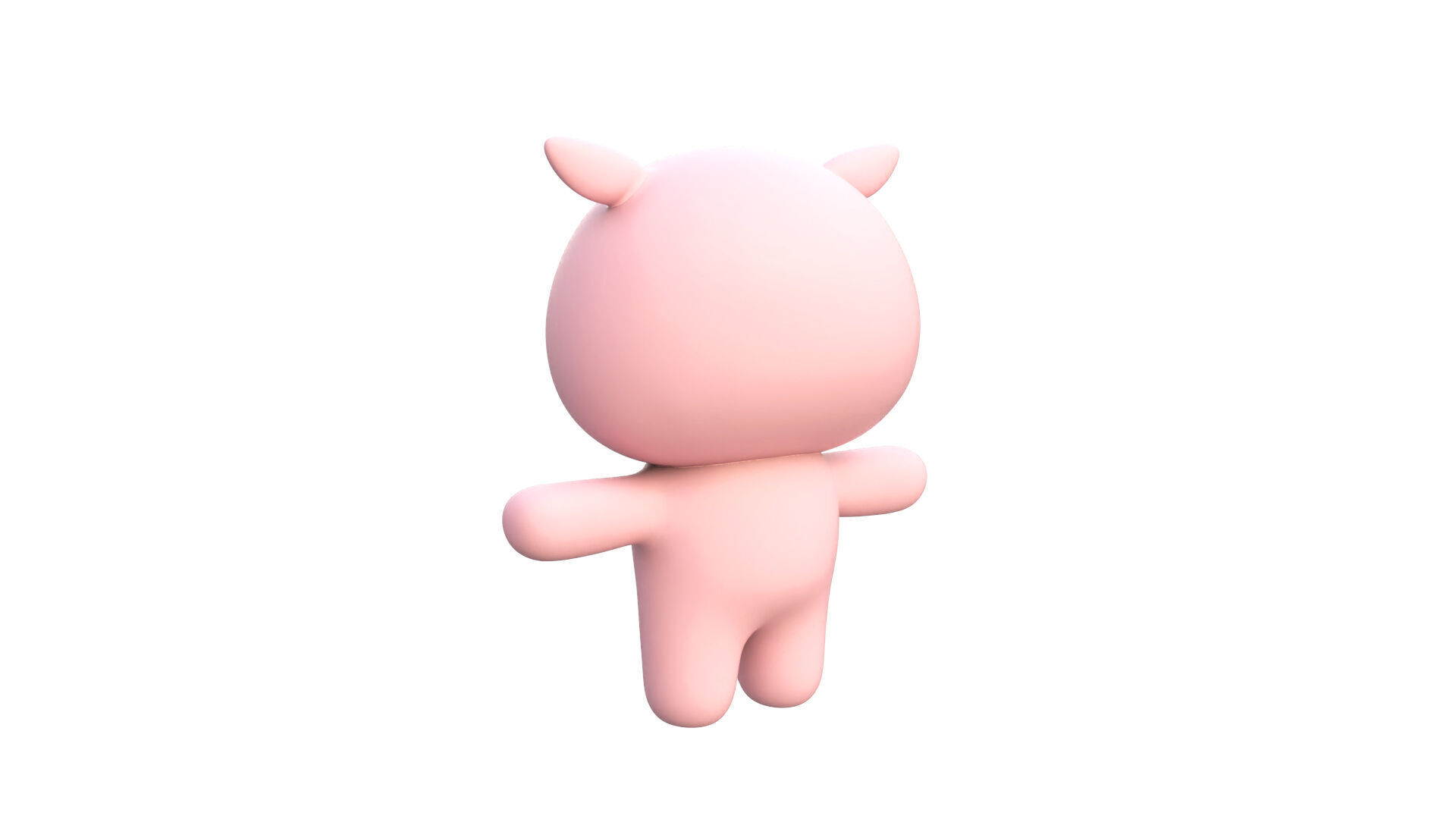 Chubby Pig Animated for Games  Low-poly 3D model_10