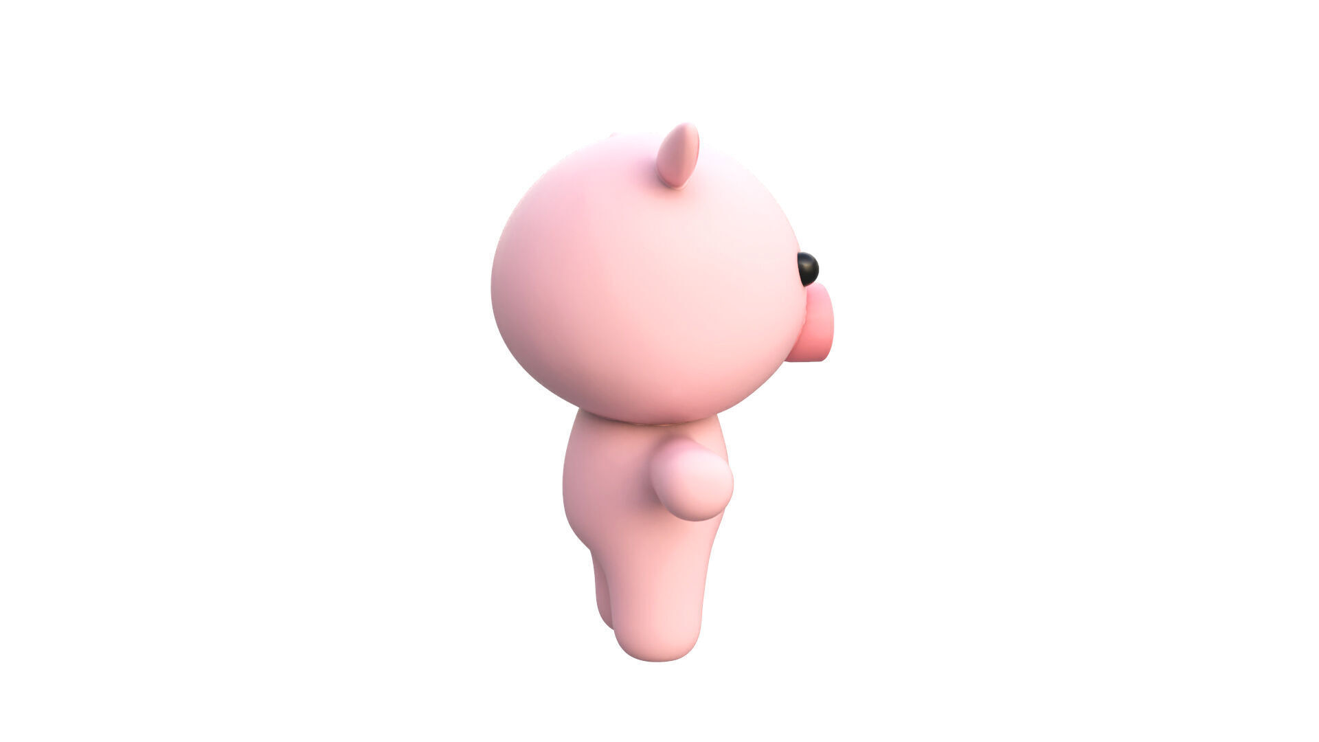 Chubby Pig Animated for Games  Low-poly 3D model_15