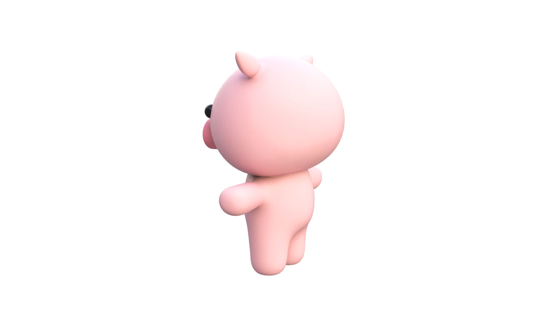 Chubby Pig Animated for Games  Low-poly 3D model_9