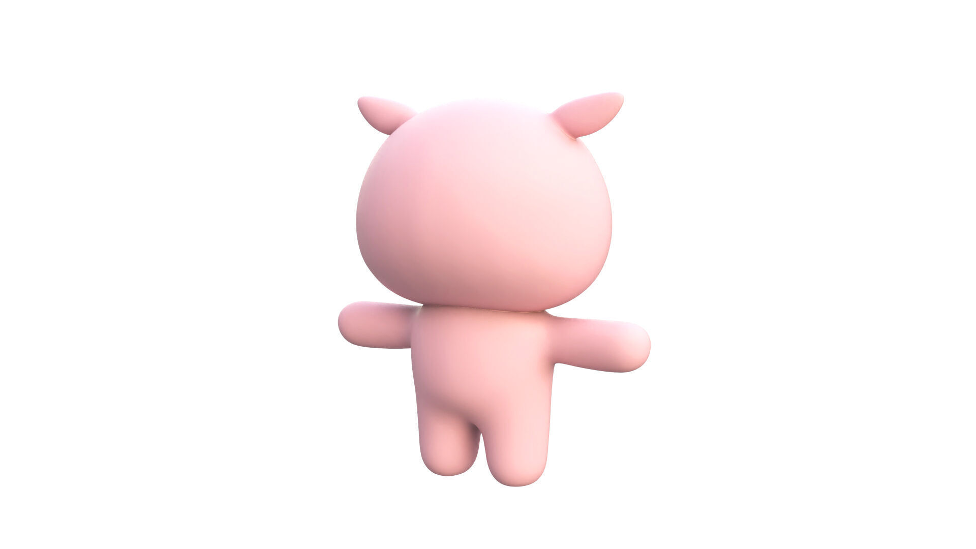 Chubby Pig Animated for Games  Low-poly 3D model_13