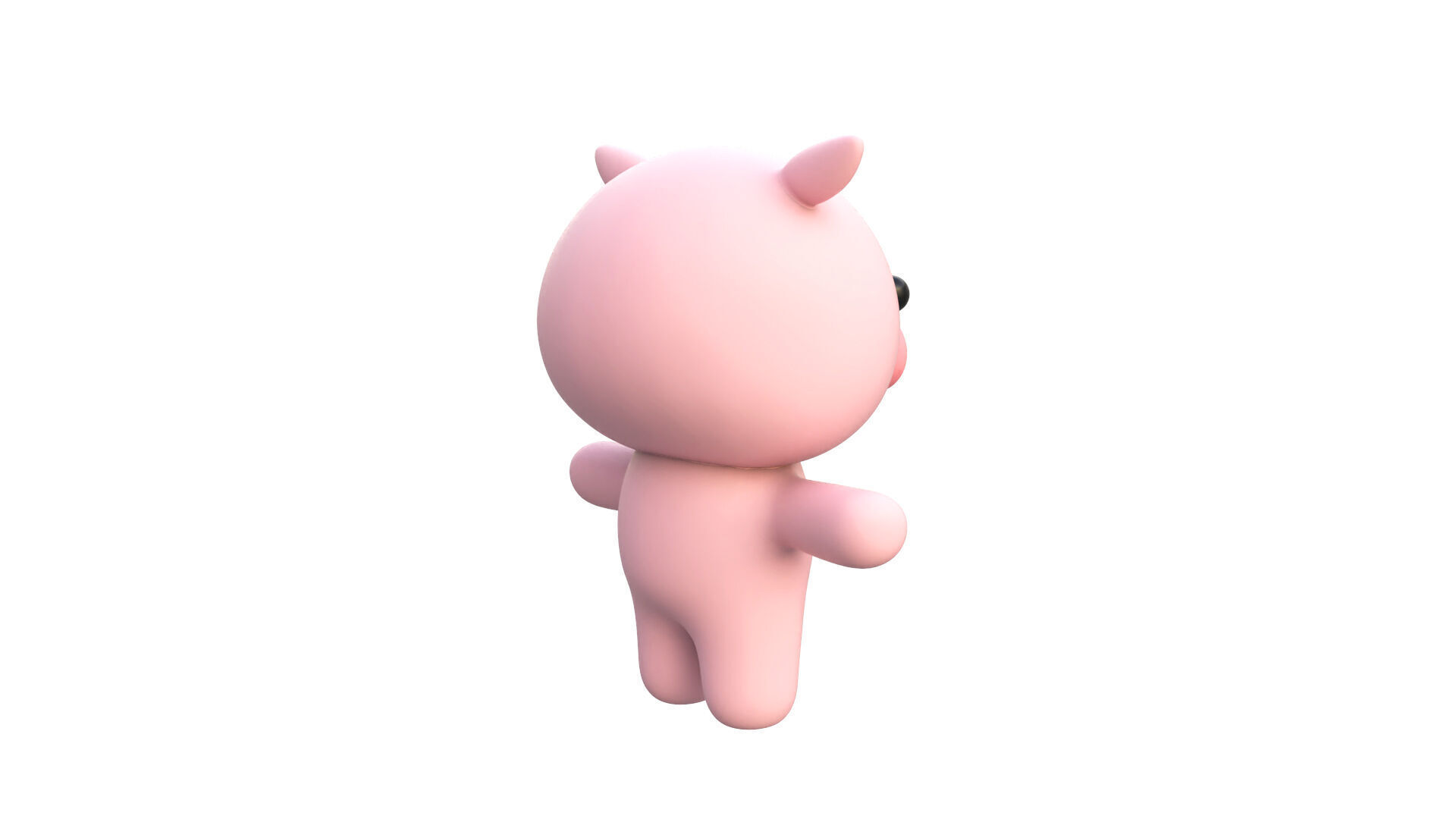 Chubby Pig Animated for Games  Low-poly 3D model_14