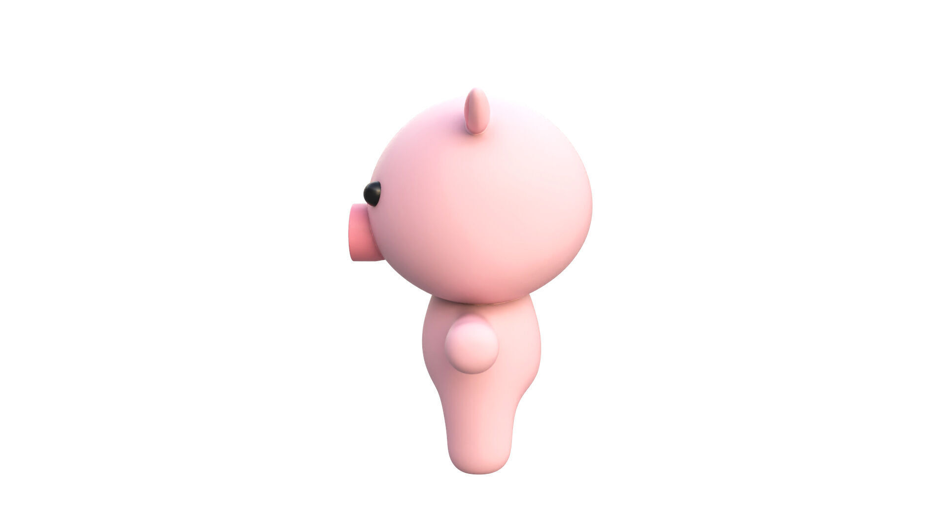 Chubby Pig Animated for Games  Low-poly 3D model_8