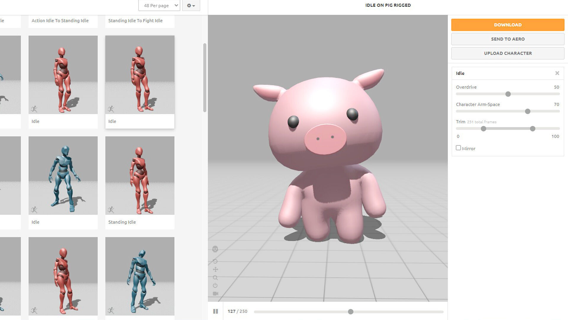 Chubby Pig Animated for Games  Low-poly 3D model_1