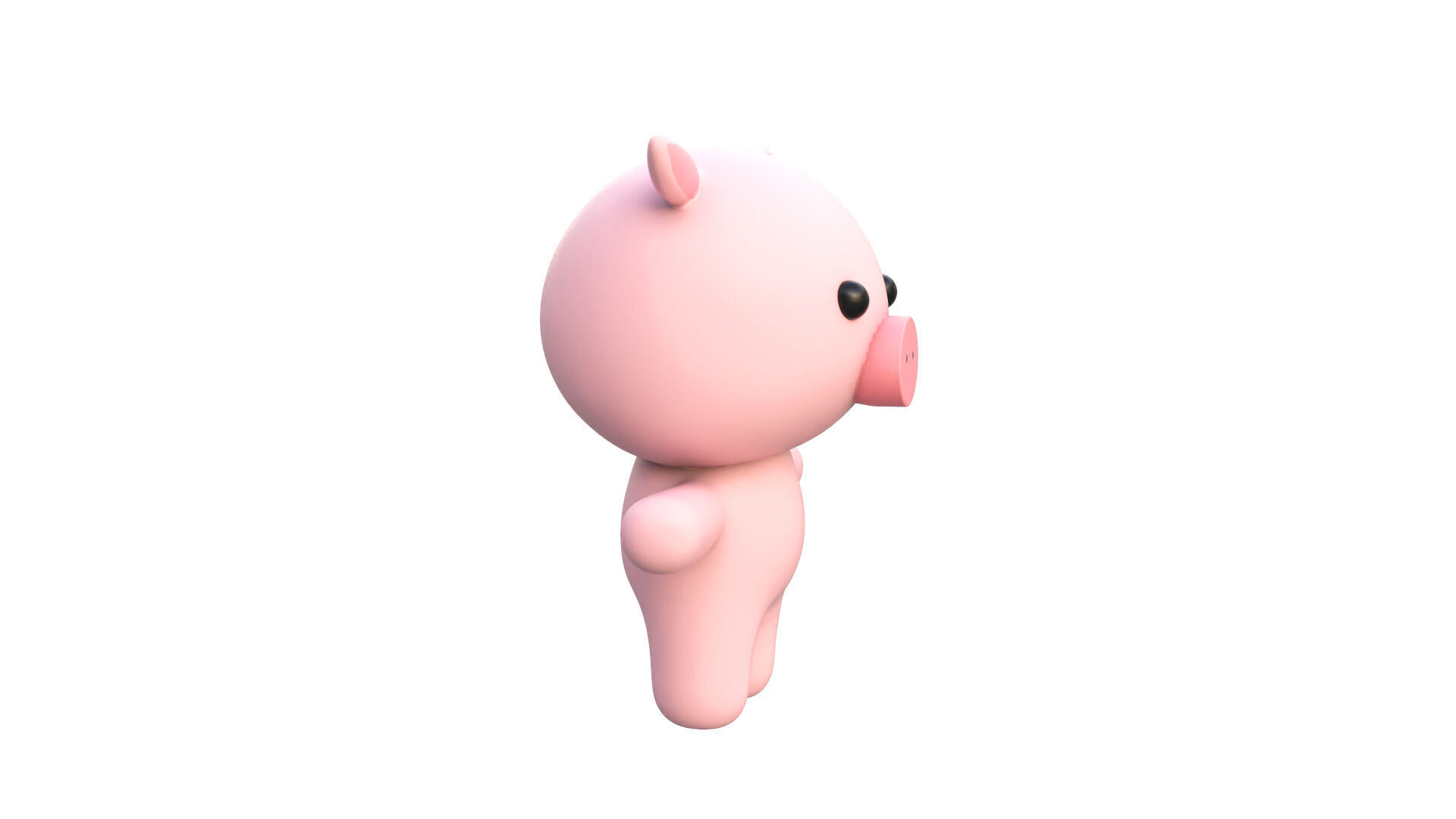 Chubby Pig Animated for Games  Low-poly 3D model_16