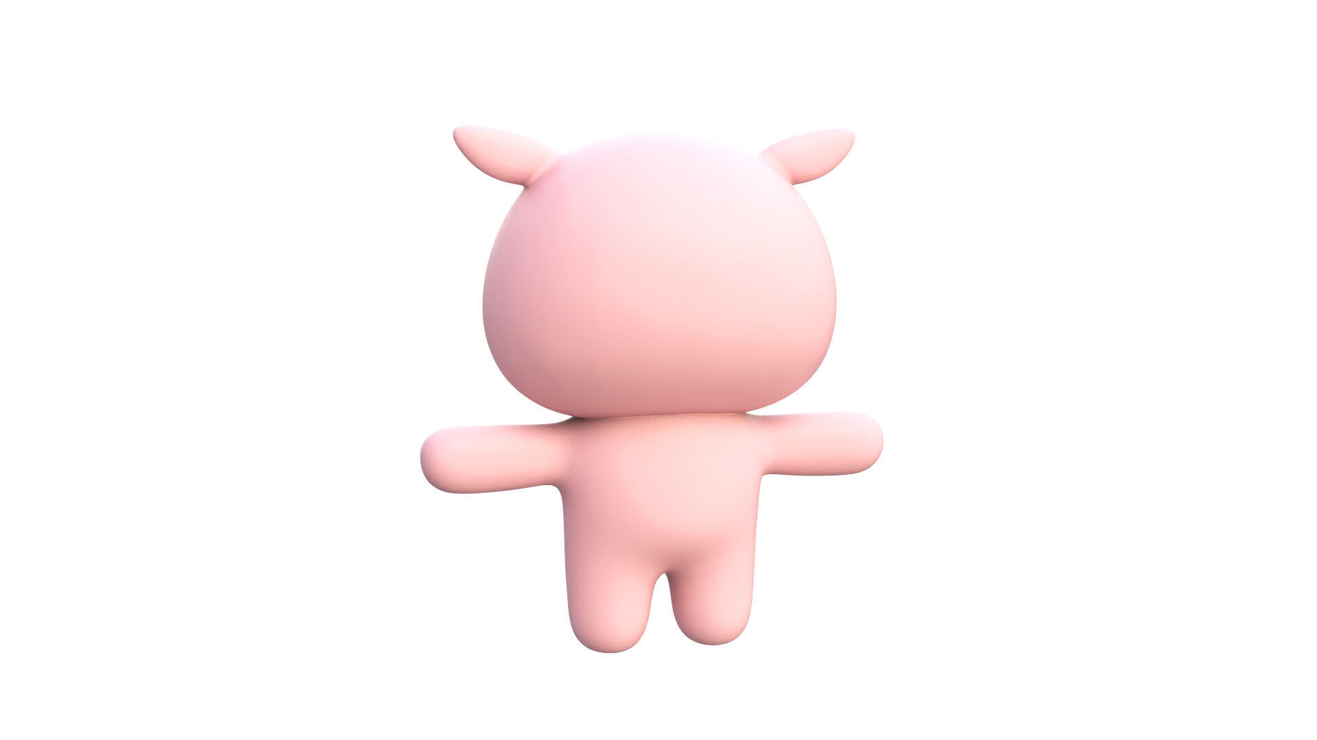 Chubby Pig Animated for Games  Low-poly 3D model_11