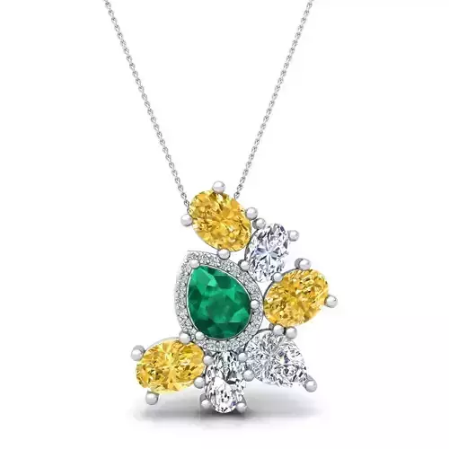 Gems Stone Pendent 3d Model and Render 4 3D print model