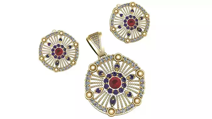 FANCY GOLD LOCKET SET 3D PRINTABLE MODEL