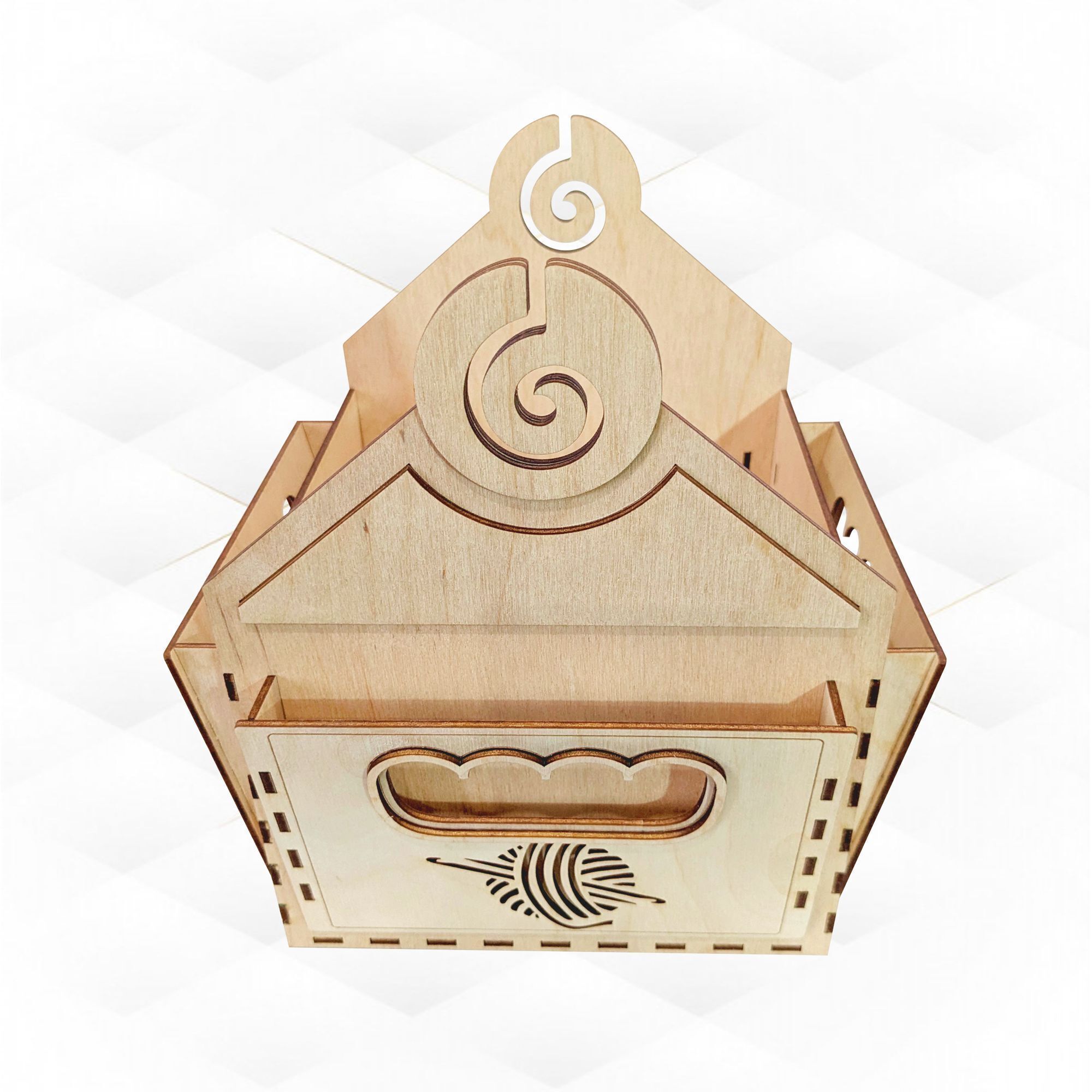 Gift Yarn Basket svg dxf files design laser cut 3D print model_3