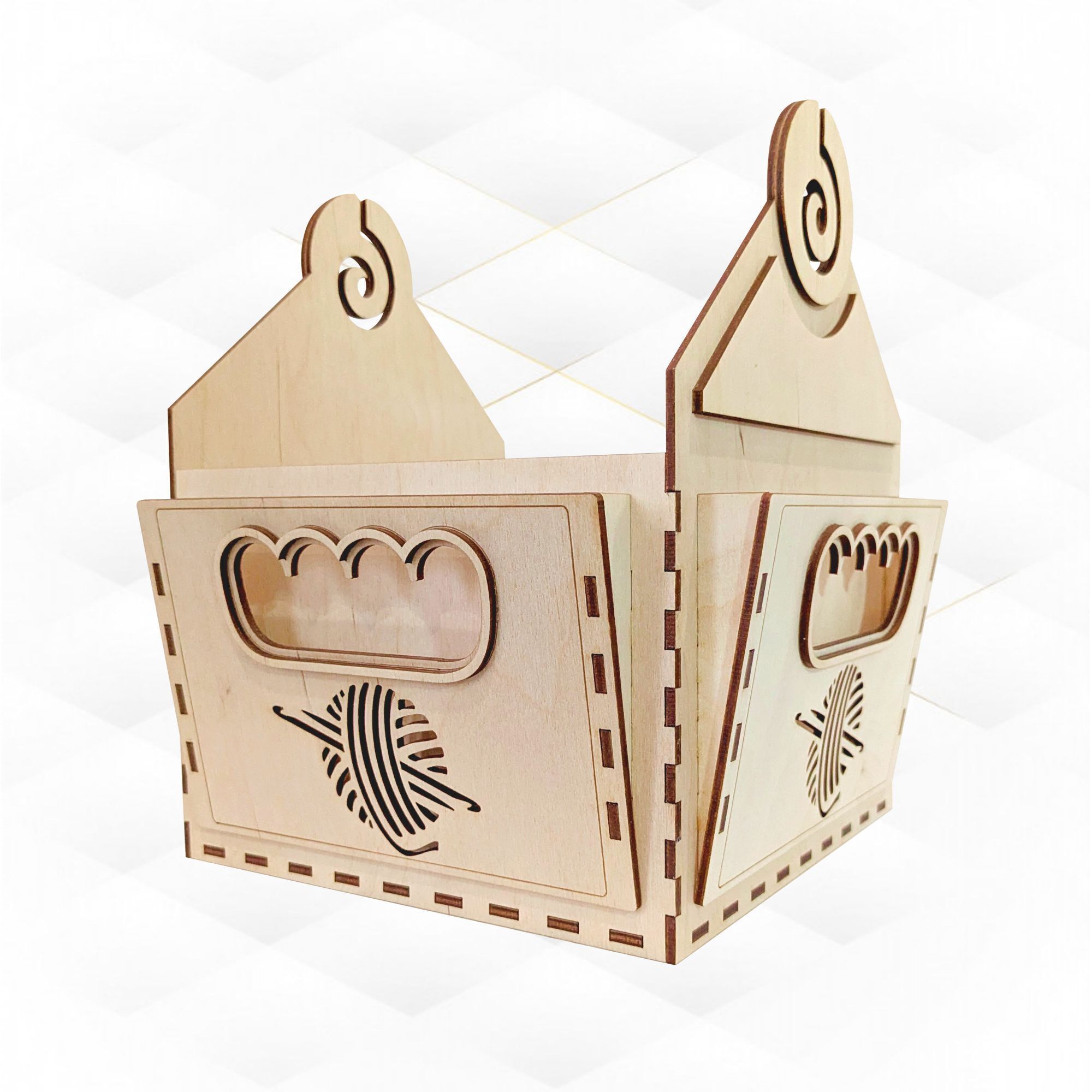 Gift Yarn Basket svg dxf files design laser cut 3D print model_4