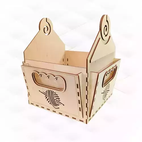 Gift Yarn Basket svg dxf files design laser cut 3D print model