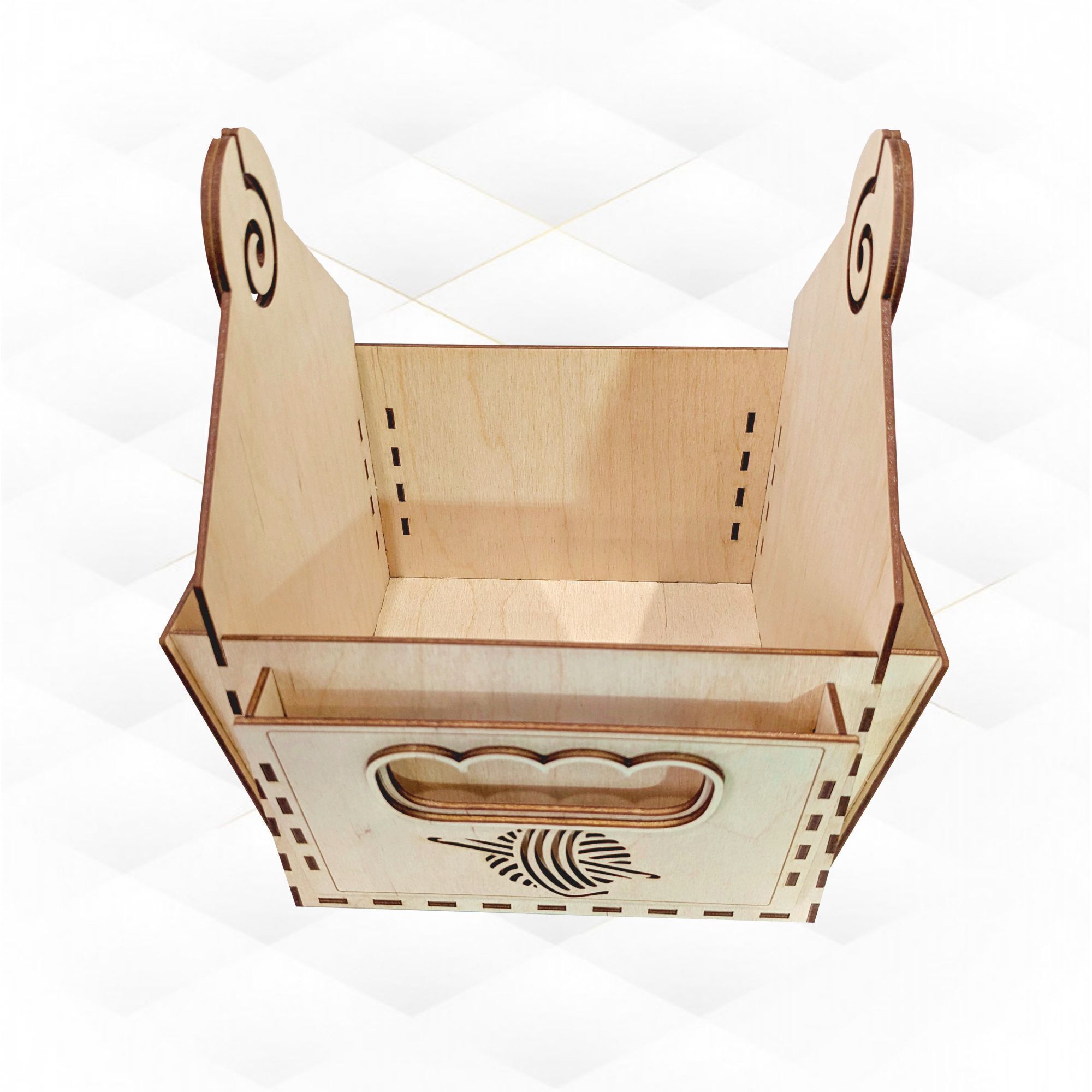 Gift Yarn Basket svg dxf files design laser cut 3D print model_1