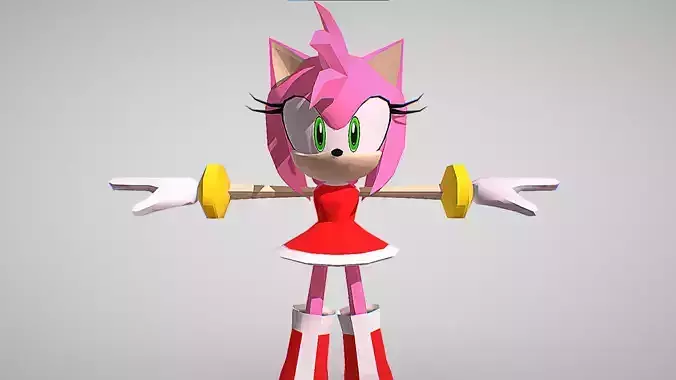 Amy Rose - Sonic Heroes - Sonic The Hedgehog Low-poly 3D model