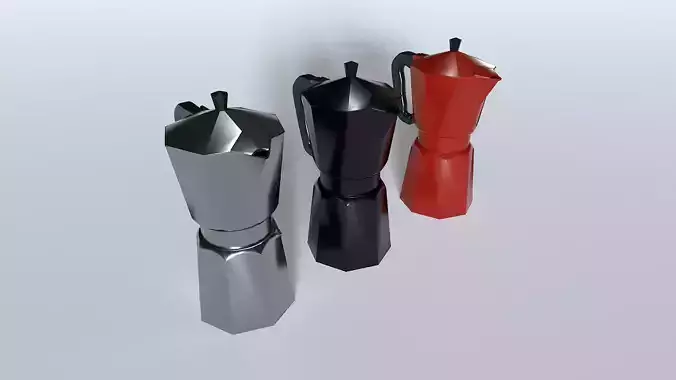 Coffee Kettle Machine Low-poly 3D model