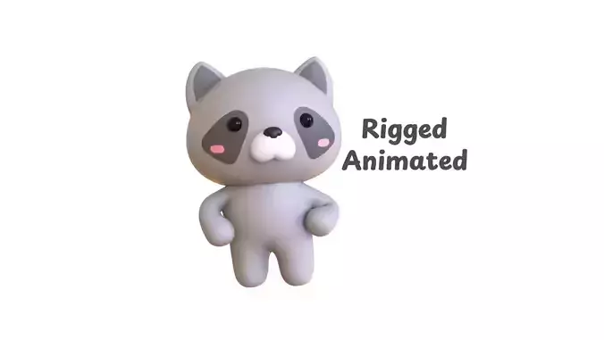 Chubby Ratel Animated for Games Low-poly 3D model