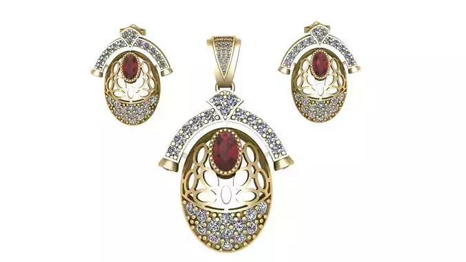 RUBY GOLD LOCKET SET 3D PRINTABLE MODEL