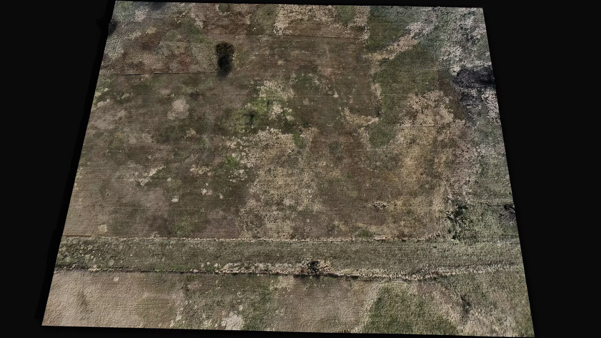 landscape grass field large area 400m part8 drone scan Low-poly 3D model
