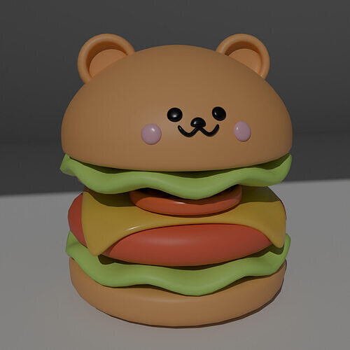 burger Low-poly 3D model