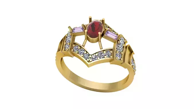 TANZANITE GOLDEN RING 3D PRINTABLE MODEL