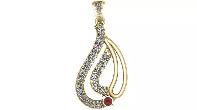 INFINITY RUBY PENDANT 3D PRINTABLE MODEL