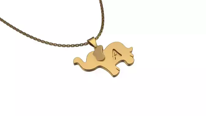 elephant letter pendant
