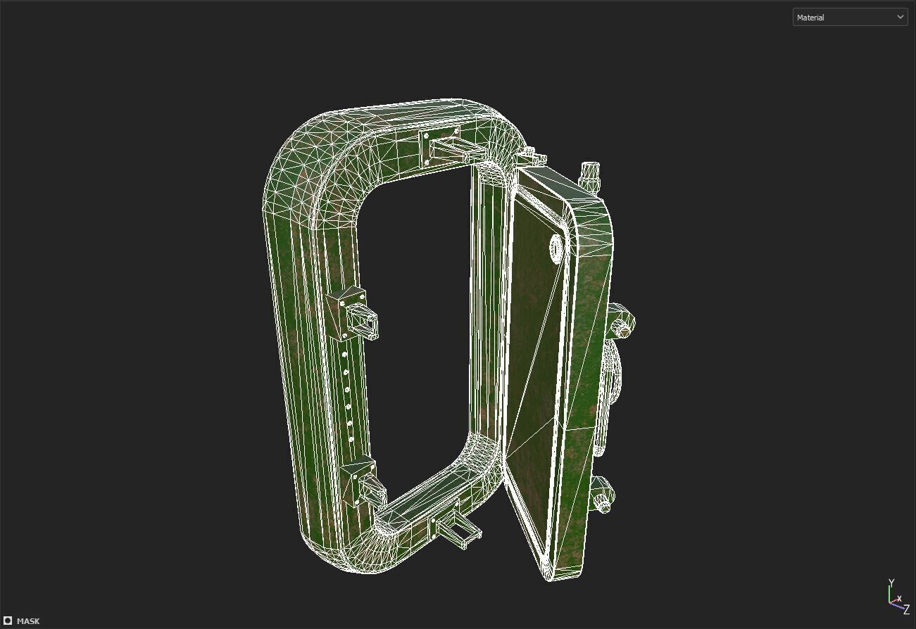Old metal bunker door 3D model_5