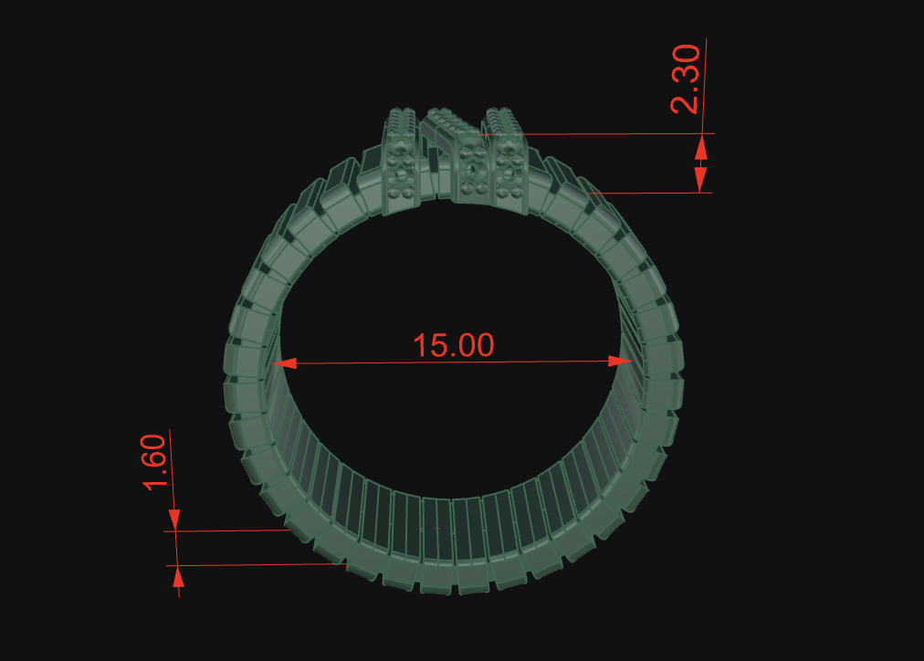 Fashion Ring With Diamonds 3D print model_6