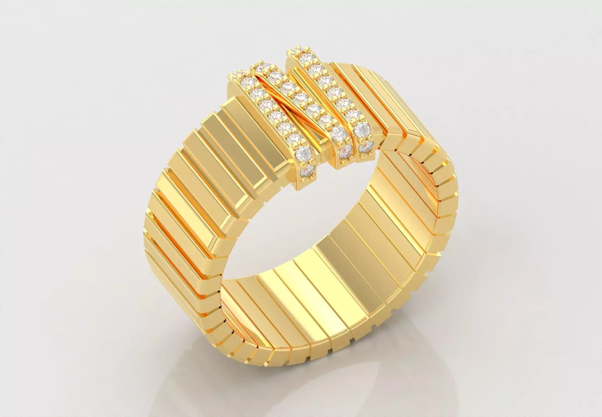 Fashion Ring With Diamonds 3D print model_0
