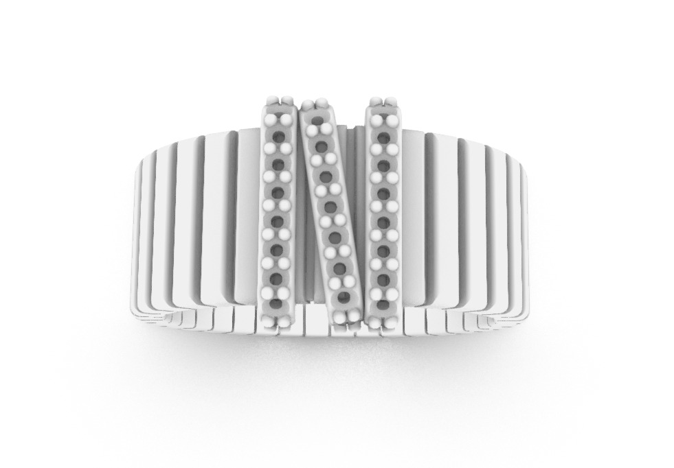 Fashion Ring With Diamonds 3D print model_5