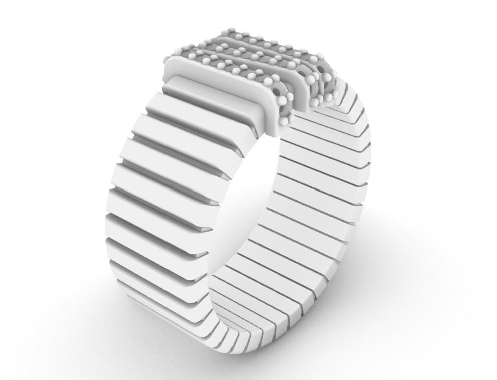 Fashion Ring With Diamonds 3D print model_4