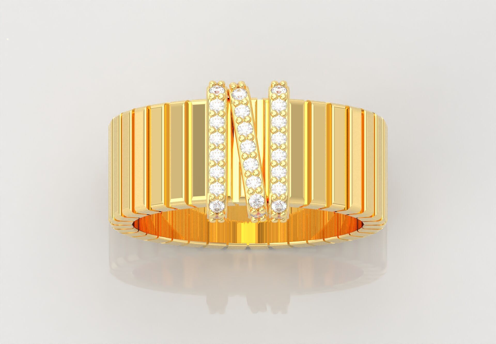 Fashion Ring With Diamonds 3D print model_1