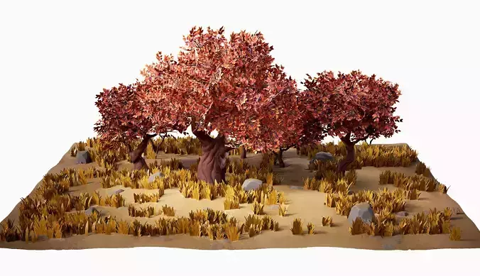 Stylized Trees Autumn Group