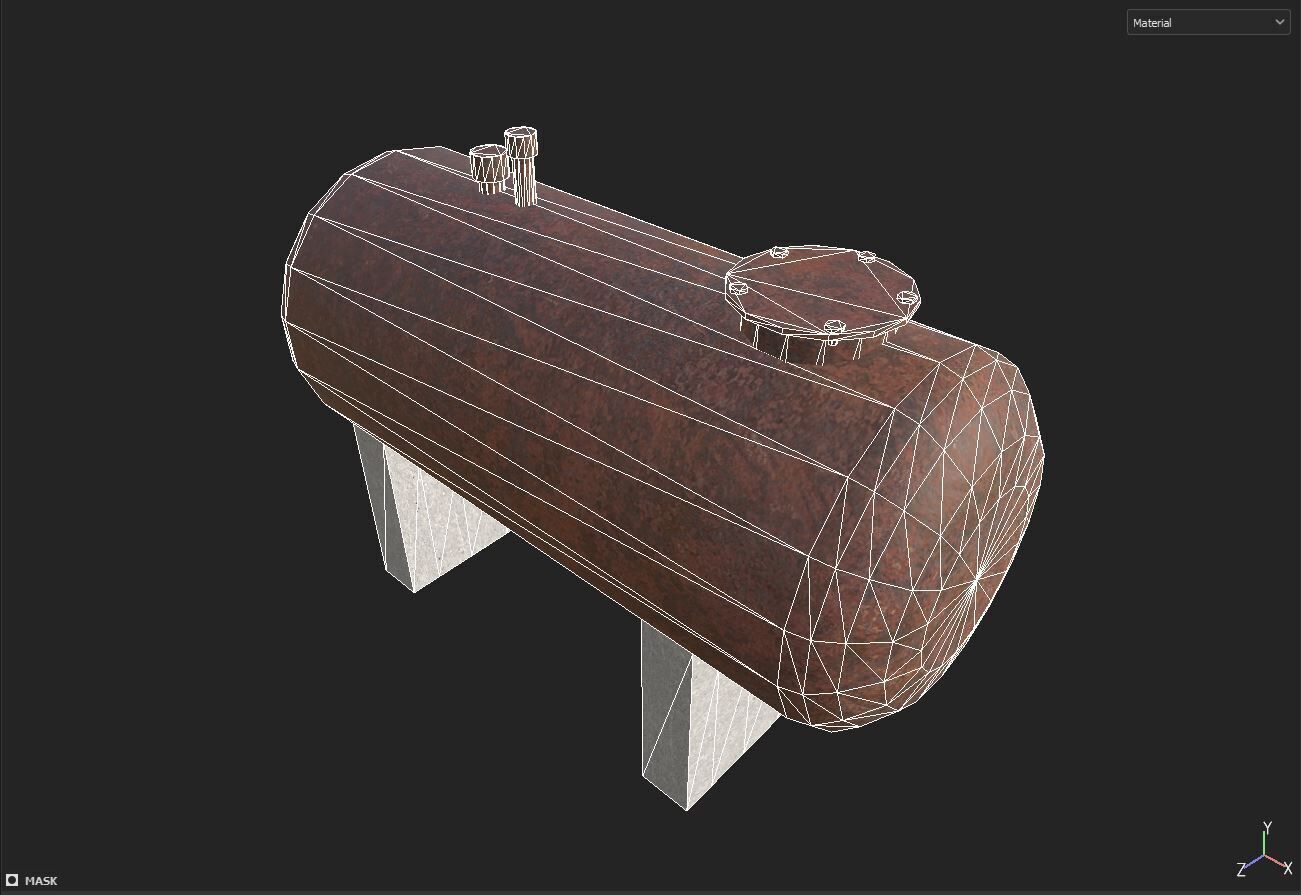 old oil tank Low-poly 3D model_5