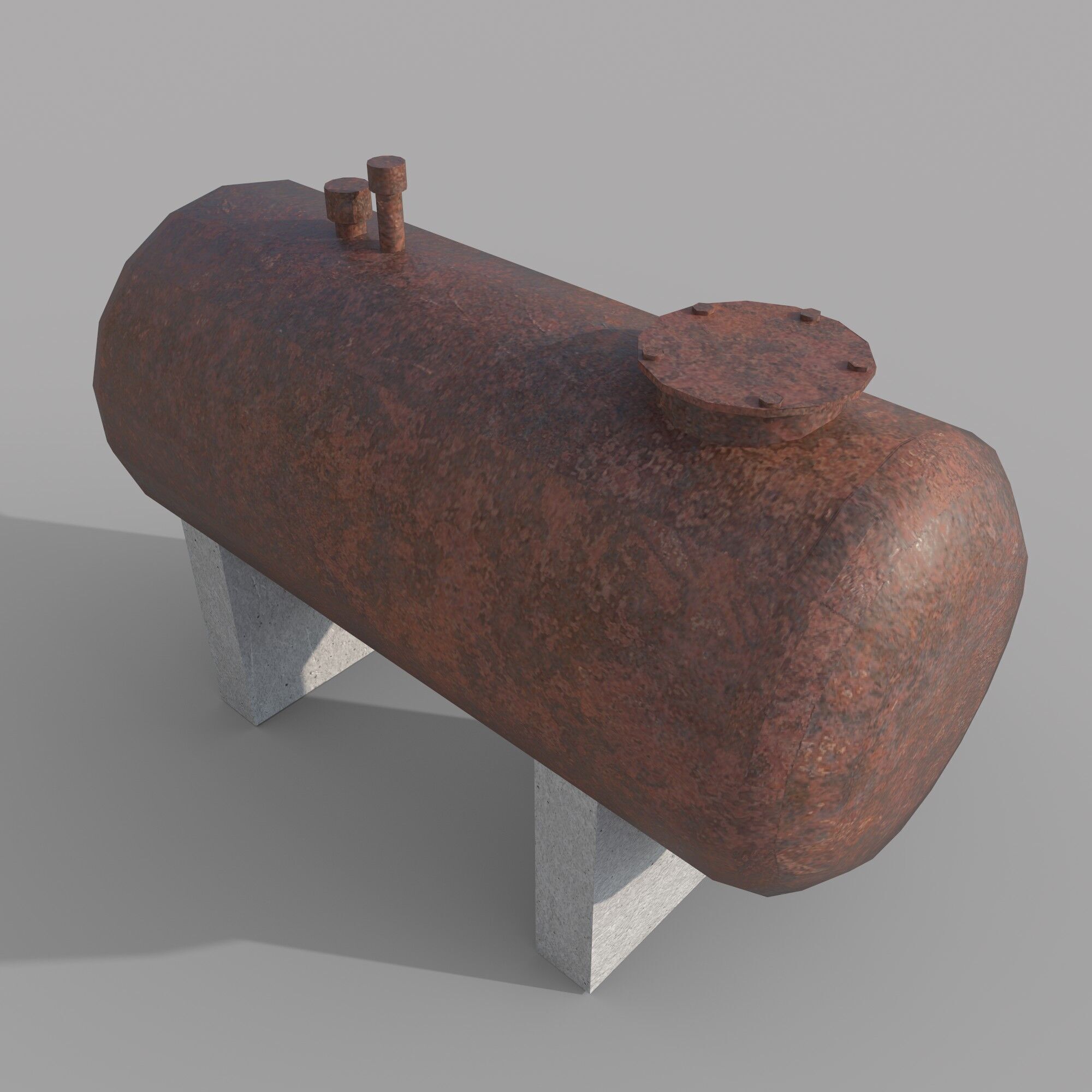 old oil tank Low-poly 3D model_4