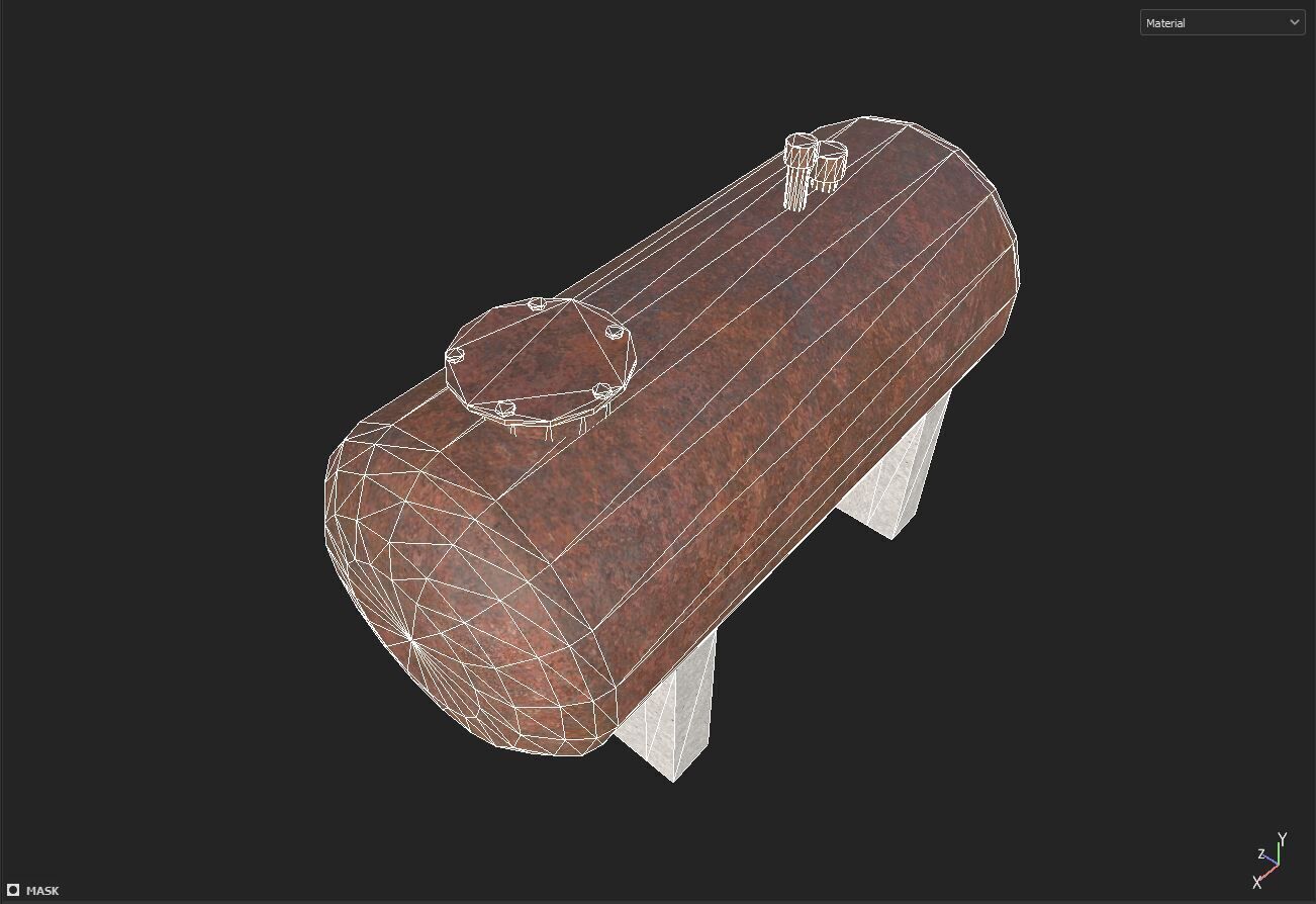old oil tank Low-poly 3D model_6