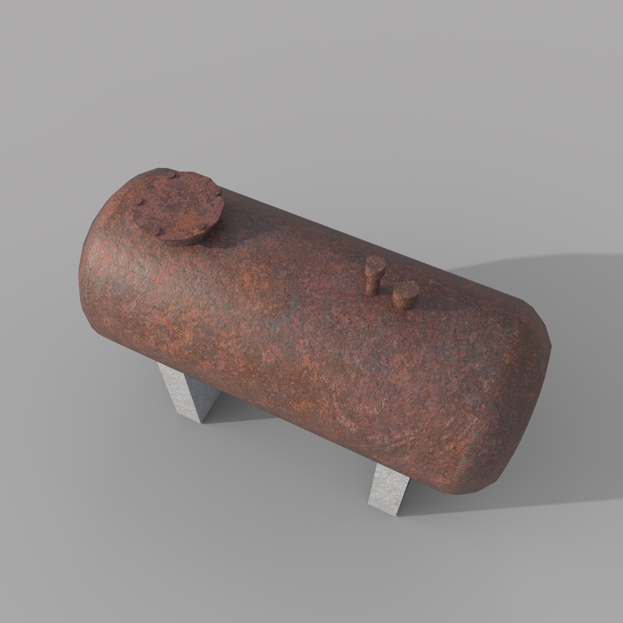 old oil tank Low-poly 3D model_2