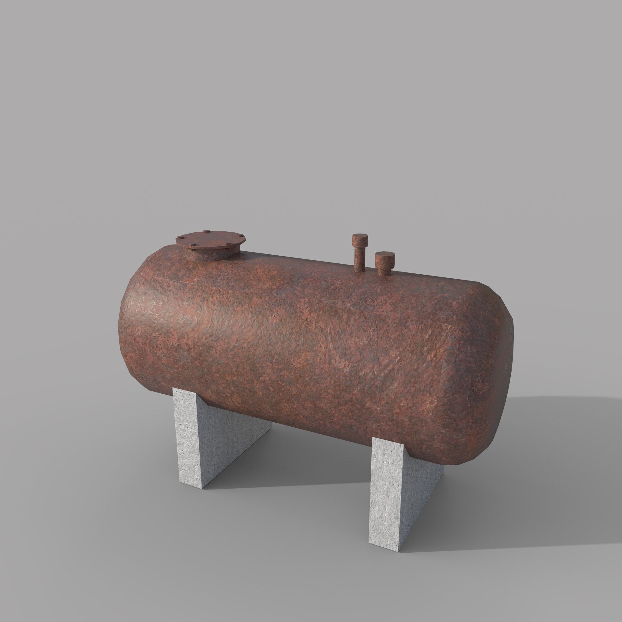 old oil tank Low-poly 3D model_1