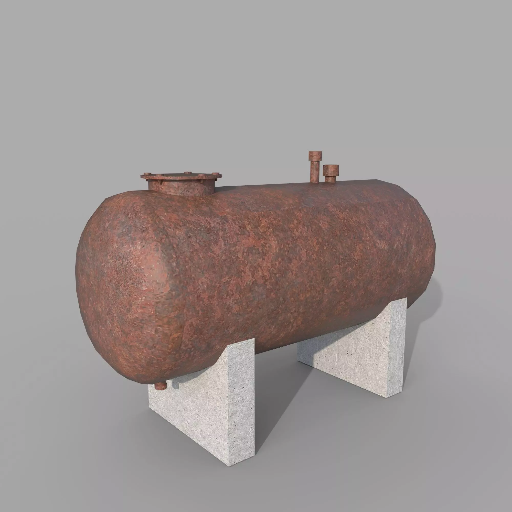old oil tank Low-poly 3D model_0