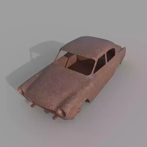 old car wreck Low-poly 3D model