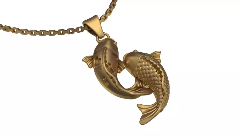 koi fish pendant 3D print model