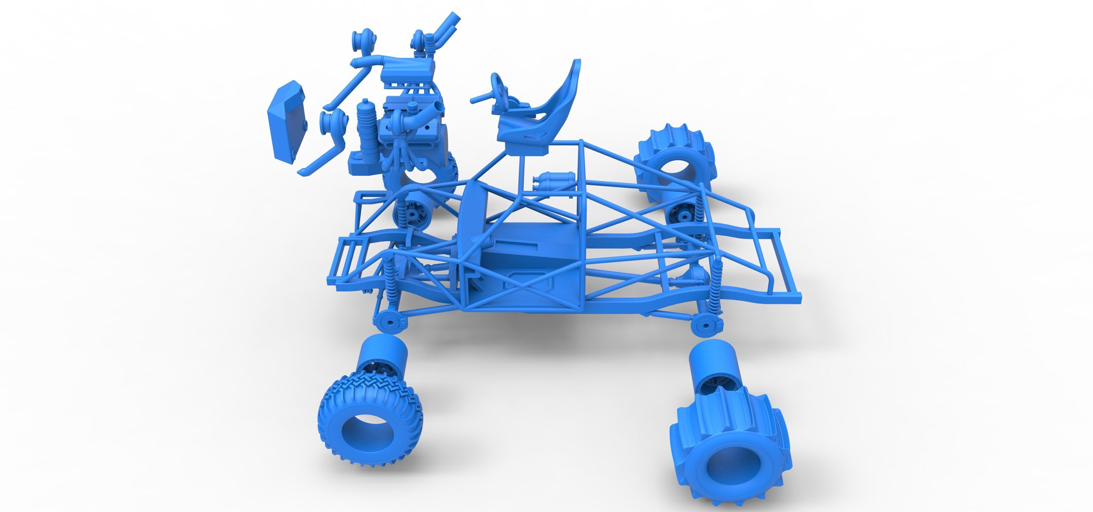 Uphill Sand Racing Dragster Base Version 3 Scale 1 to 25 3D print model_48