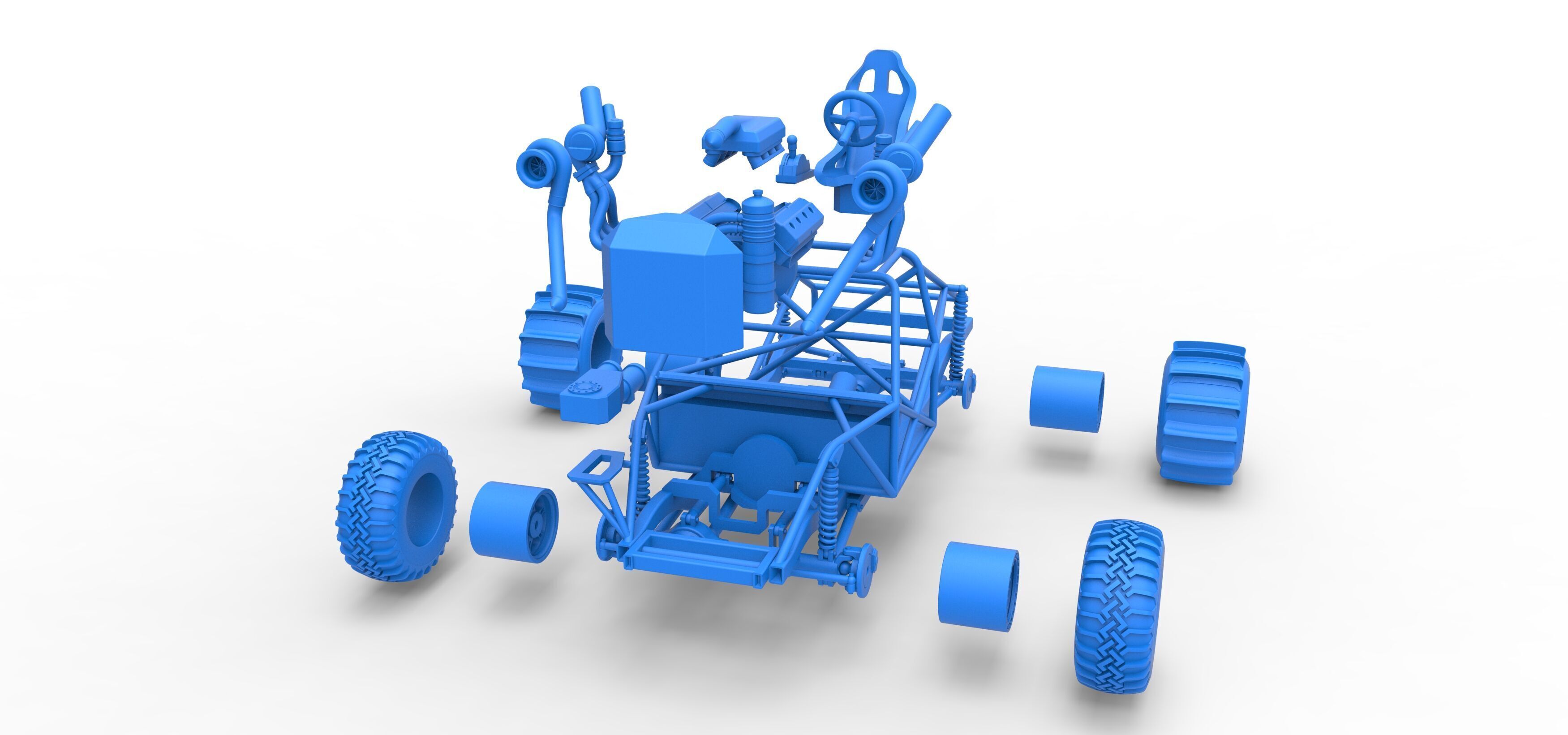 Uphill Sand Racing Dragster Base Version 3 Scale 1 to 25 3D print model_46