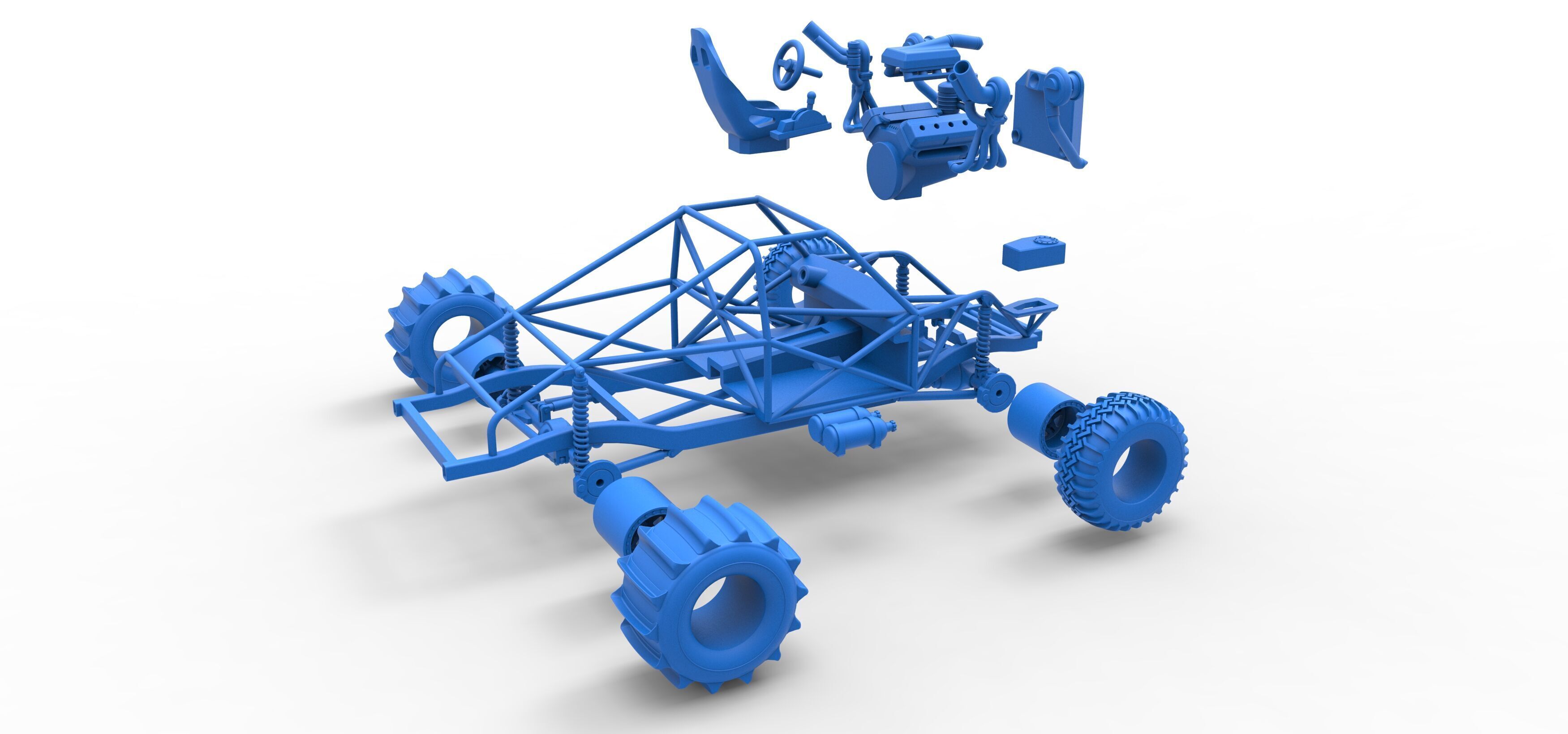 Uphill Sand Racing Dragster Base Version 3 Scale 1 to 25 3D print model_51