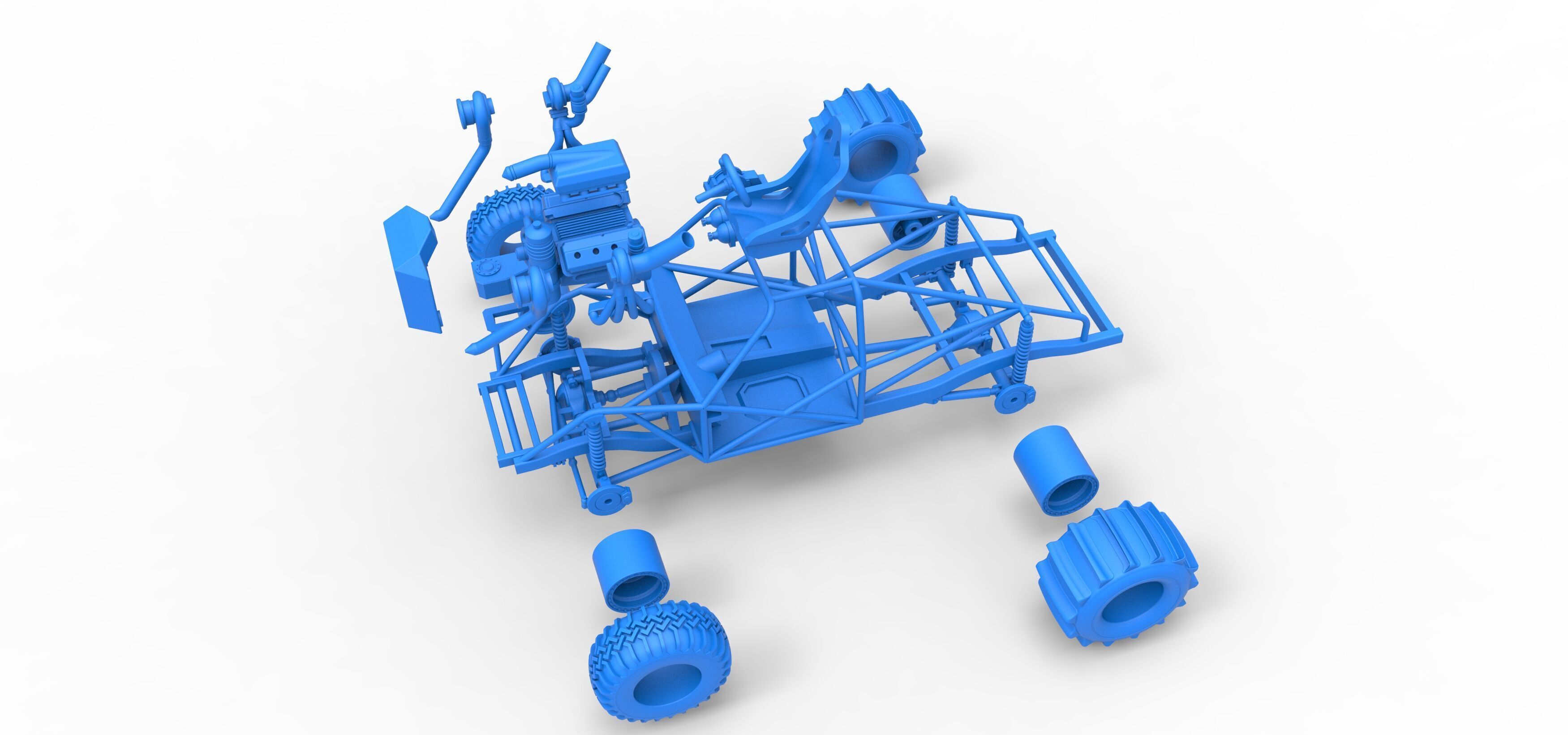 Uphill Sand Racing Dragster Base Version 3 Scale 1 to 25 3D print model_45