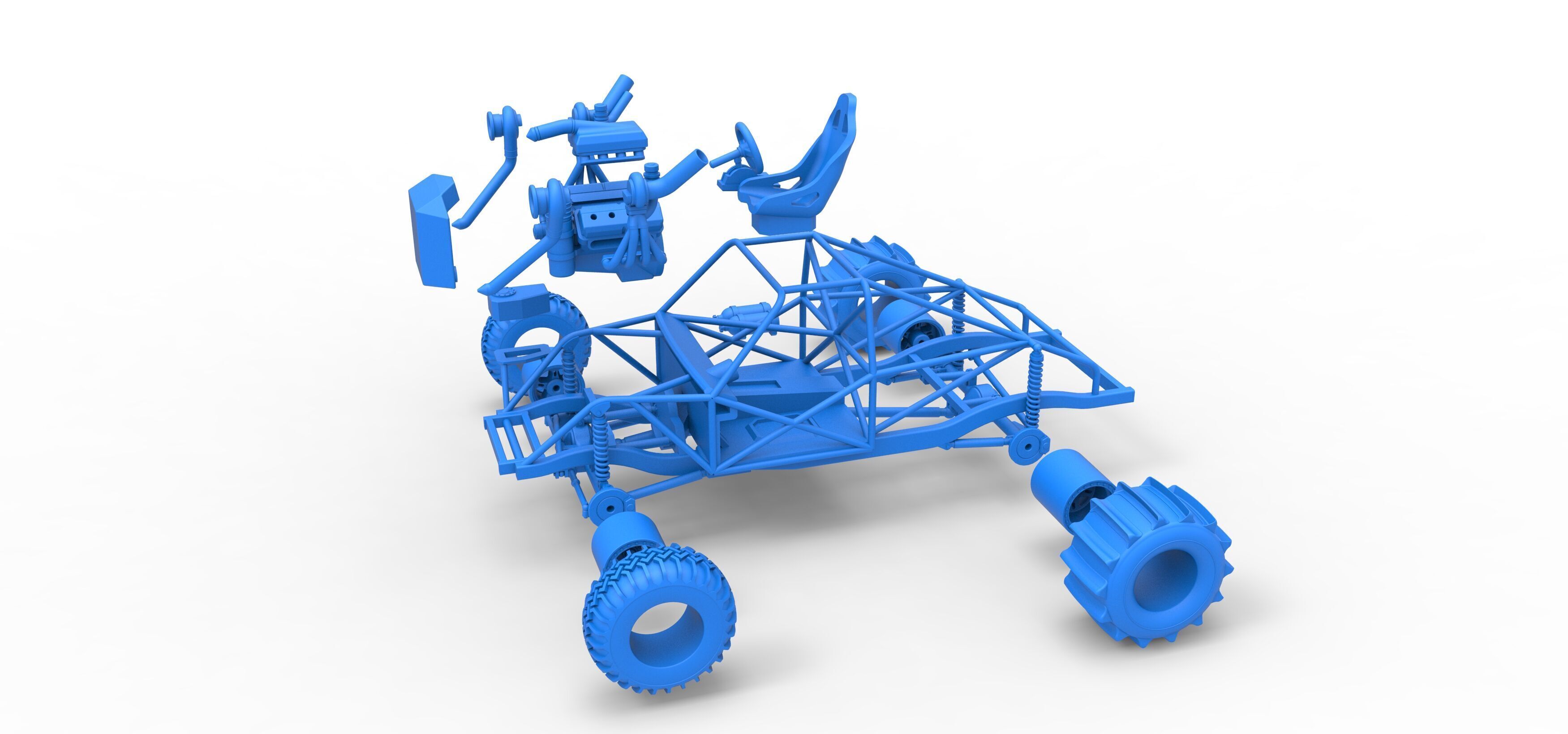 Uphill Sand Racing Dragster Base Version 3 Scale 1 to 25 3D print model_43